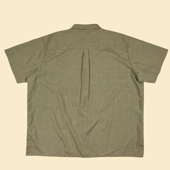 1990s light green mens shirt by Haband, vintage 90s casual short sleeve - Picture 4 of 9